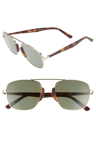 Shop Lgr Negus 56mm Sunglasses - Gold Matte/ Brown/ Green