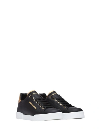 Shop Dolce & Gabbana Black And Gold Sneakers In Nero E Oro
