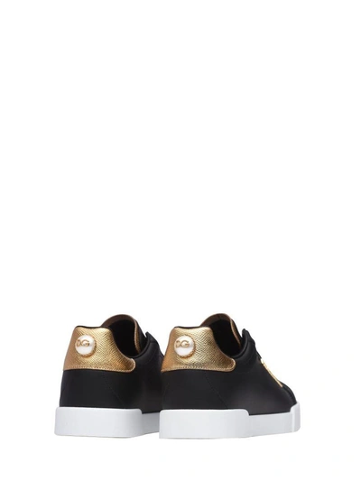 Shop Dolce & Gabbana Black And Gold Sneakers In Nero E Oro