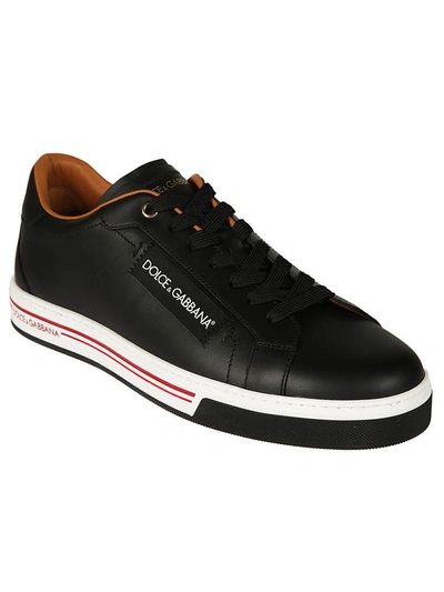 Shop Dolce & Gabbana Logo Detail Sneakers In Black