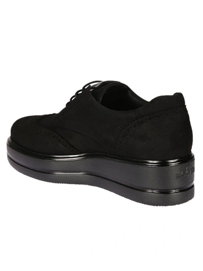 Shop Hogan Brogue Platform Lace-up Shoes In Black