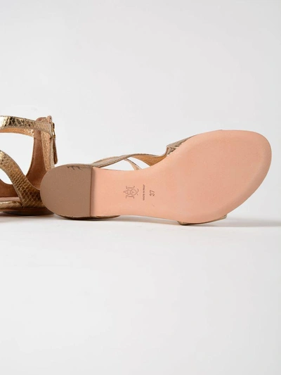 Shop Alexander Mcqueen Leather Flat Sandal In Bronze