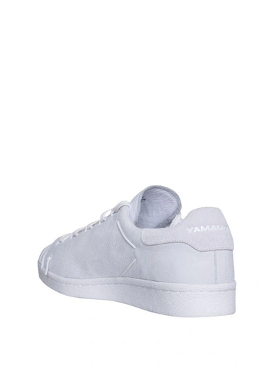 Shop Y-3 Super Knot Leather Sneakers In Bianco