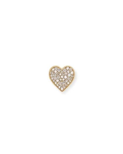 Shop Sydney Evan Anniversary Diamond Single Heart Stud Earring In Gold