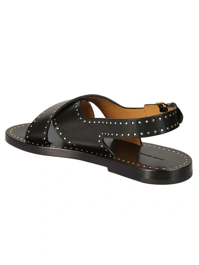 Shop Isabel Marant Gold Stud Slippers In Black