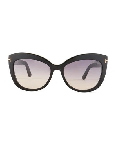 Shop Tom Ford Alistair Acetate Sunglasses In Black Metallic