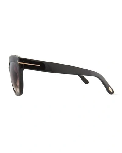 Shop Tom Ford Alistair Acetate Sunglasses In Black Metallic