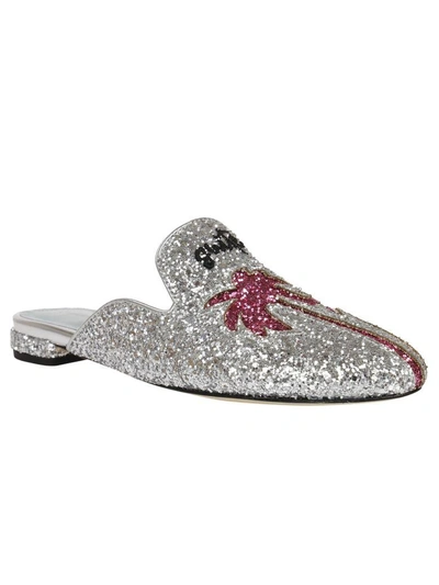 Shop Chiara Ferragni Suite Mules In Silver Glitter