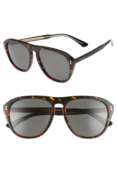 Shop Gucci 56mm Sunglasses - Havana/ Grey