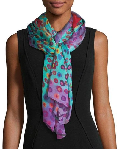 Shop Mila & Such Bind Me Not Silk Rectangle Scarf In Red Pattern