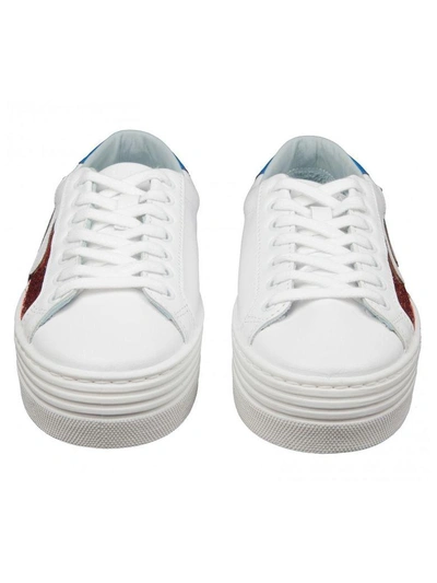Shop Chiara Ferragni White Platform Sneakers With Flame Glitter