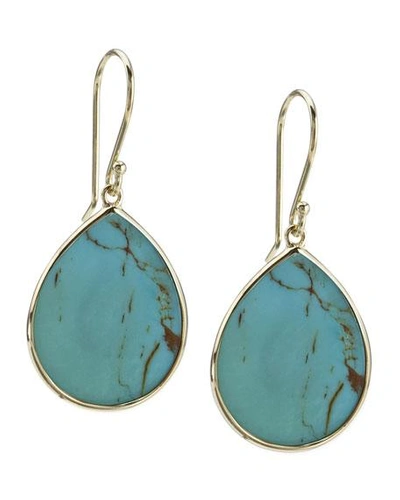 Shop Ippolita 18k Small Teardrop Slice Earrings In Turquoise In Onyx Slice