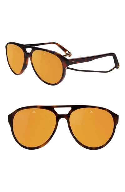 Shop Vuarnet Tom 64mm Aviator Sunglasses - Pure Brown Bronze Flash