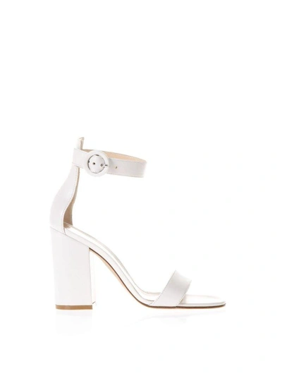 Shop Gianvito Rossi White Leather Sandals