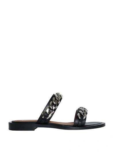 Shop Givenchy Black Leather Sandals In Nero