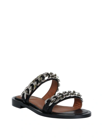 Shop Givenchy Black Leather Sandals In Nero