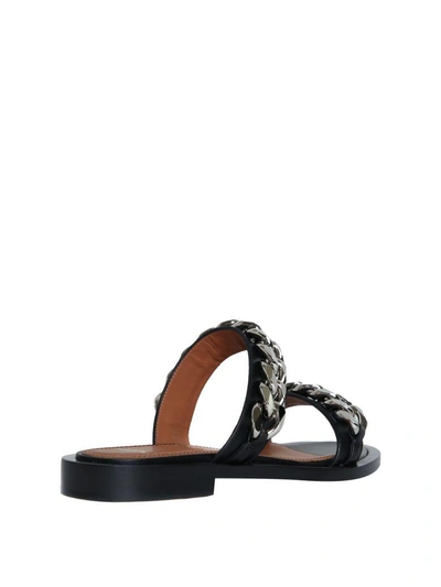 Shop Givenchy Black Leather Sandals In Nero