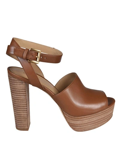 Shop Michael Michael Kors Trina Platform Sandals In Luggage