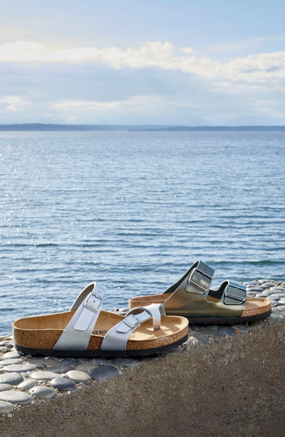 Shop Birkenstock 'arizona' Soft Footbed Sandal In Spectacular Platinum Leather