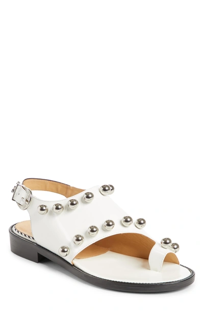 Shop Toga Round Stud Sandal In White Polido
