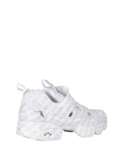 Shop Vetements Instapump Fury Logo Sneakers In Grigio