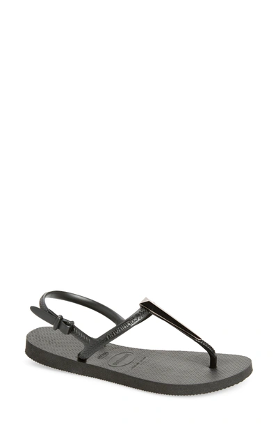 Shop Havaianas Freedom Sl Maxi Sandal In Black