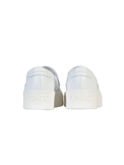 Shop Kenzo Tiger Slip-on Platform In White