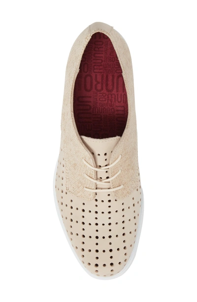 Shop Munro Durell Oxford In Beige Nubuck / Beige Print