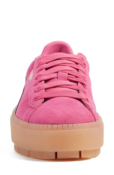 Shop Puma Platform Trace Sneaker In Carmine Rose/ Winetasting