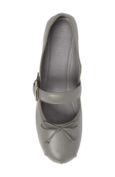 Shop Grey City Molly Mary Jane Flat In Grey Leather