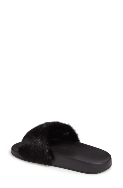 Shop Givenchy Genuine Mink Fur Slide Sandal In Black Mink