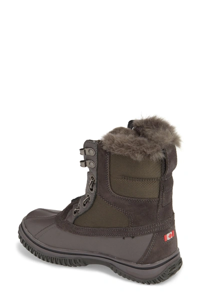 Shop Pajar Gayanna Waterproof Winter Boot In Pewter Leather
