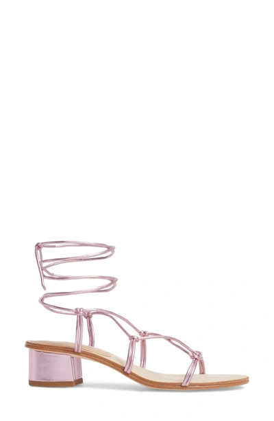 Shop Pour La Victoire Jules Ankle Tie Sandal In Orchid Leather