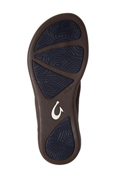 Shop Olukai 'ho Opio' Flip Flop In Brown Faux Leather