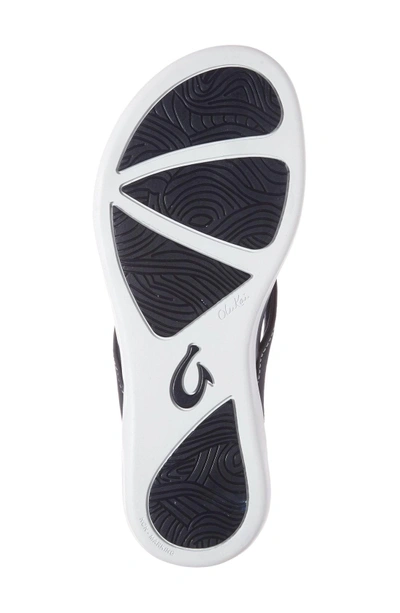 Olukai Ho Opio Flip Flop In Trench Blue Faux Leather