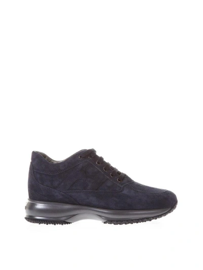Shop Hogan Suede Leather Interactive In Blue