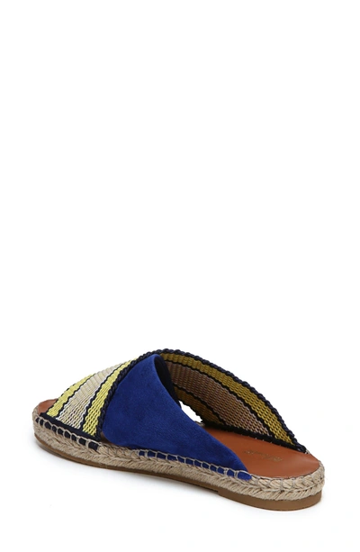 Shop Diane Von Furstenberg Millie Woven Cross Strap Slide Sandal In Blue Multi