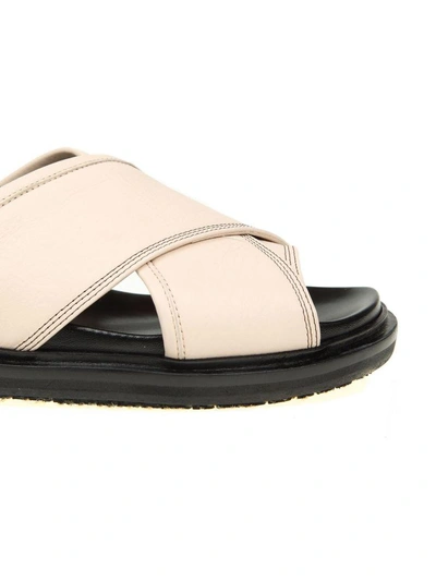 Shop Marni Sandal In White Leather In Silk