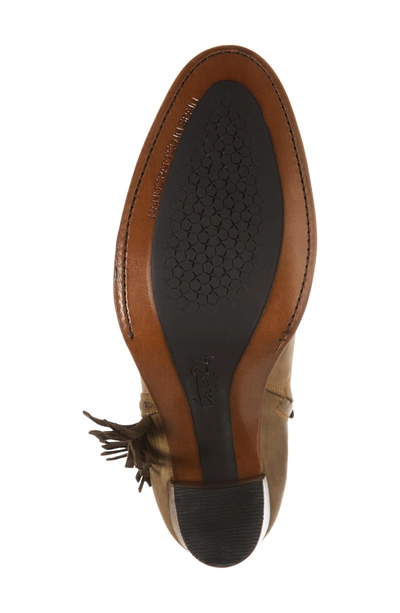 Shop Ariat Sonya Fringed Bootie In Green Leather