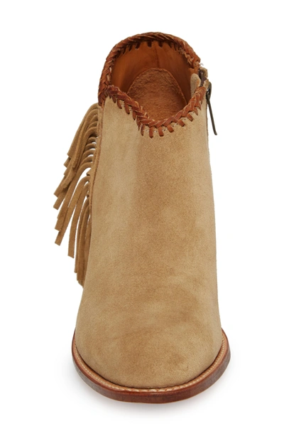 Shop Ariat Sonya Fringed Bootie In Taupe Suede