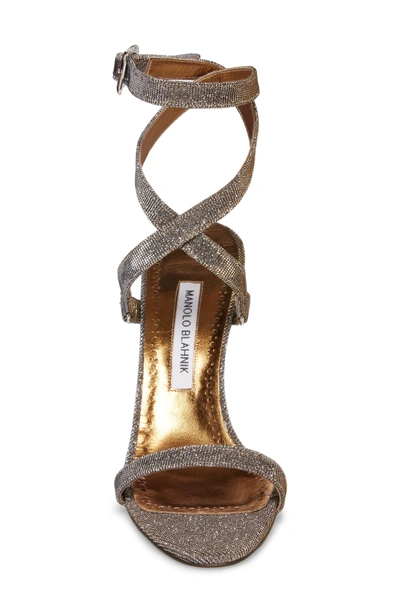 Shop Manolo Blahnik Newfi Ankle Strap Sandal In Schmid Notturno Bronze