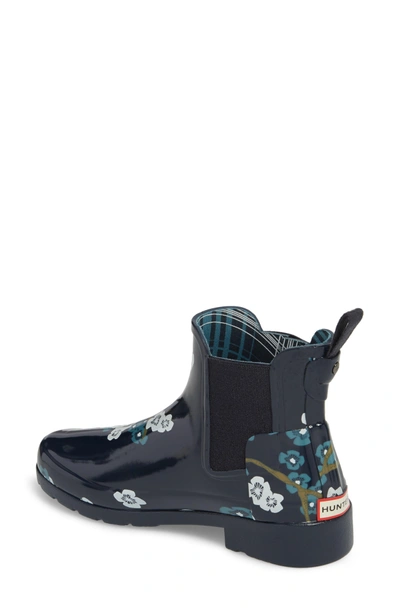 Shop Hunter 'original Refined' Chelsea Rain Boot In Navy Floral
