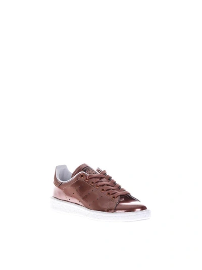 Shop Adidas Originals Stan Smith Metallic Leather Sneakers In Copper