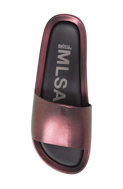Shop Melissa Beach Slide Sandal In Red Wine Iridescent