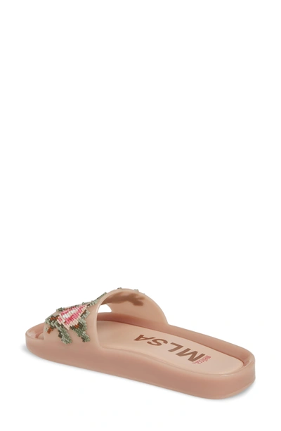 Shop Melissa Beach Slide Sandal In Pink/ Green