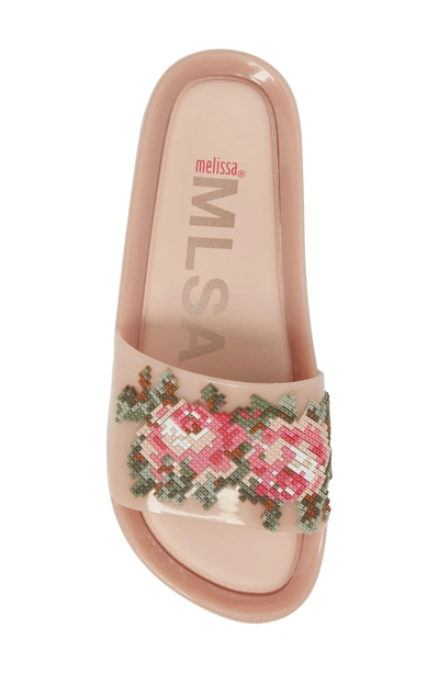 Shop Melissa Beach Slide Sandal In Pink/ Green