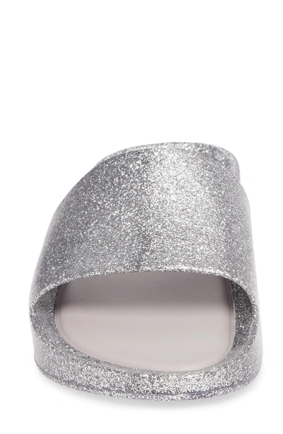 Shop Melissa Beach Slide Sandal In Silver Glass Glitter