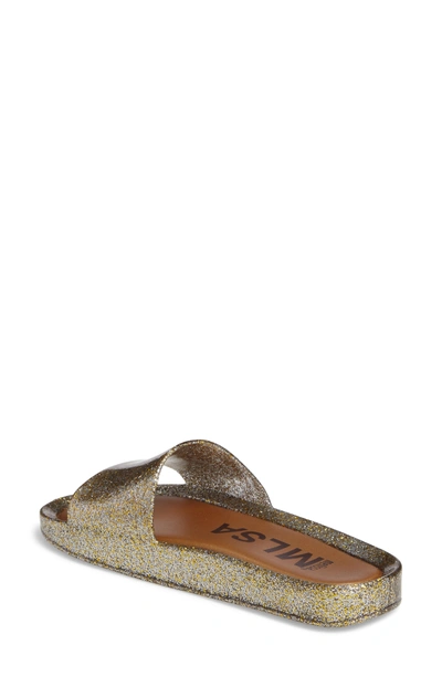 Shop Melissa Beach Slide Sandal In Gold Glitter