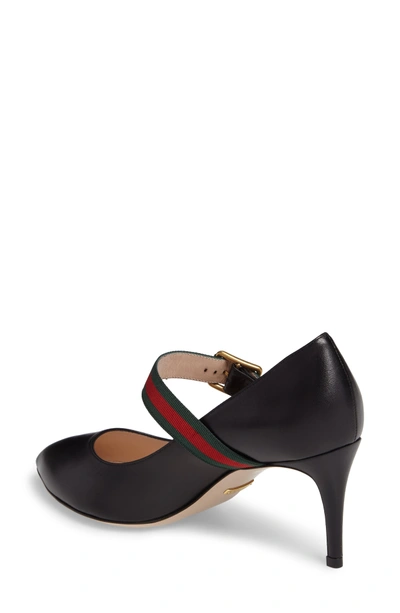 Shop Gucci Sylvie Mary Jane Pump In Black Leather