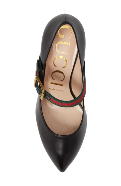 Shop Gucci Sylvie Mary Jane Pump In Black Leather